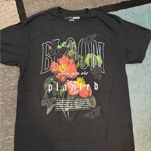 Fashion Nova Black Bloom Graphic Tee